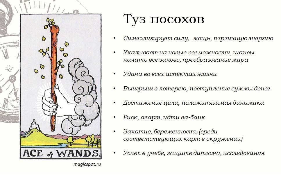 Значение карты таро туз посохов